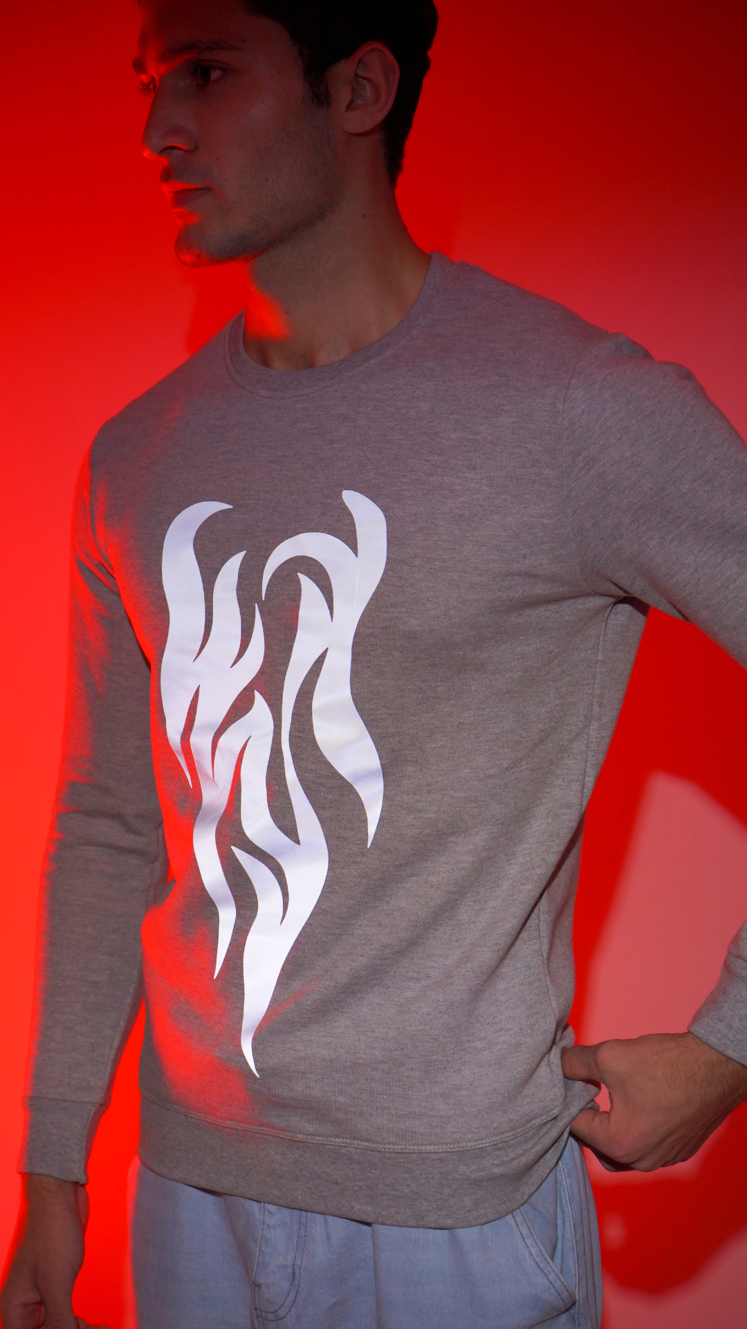 Luminwears Fireline Reflective Sweatshirt – 250 GSM Unisex Grey Pullover