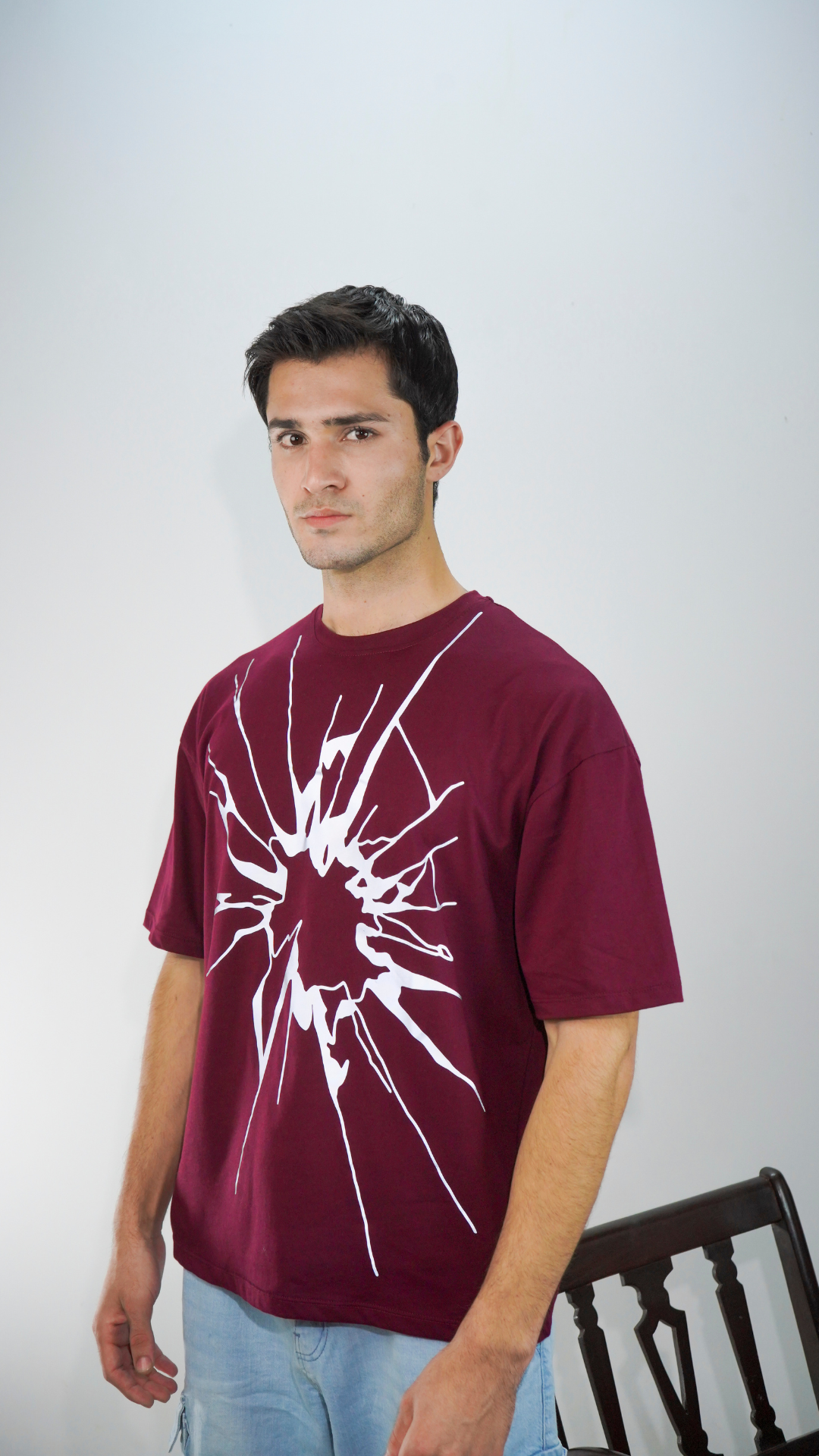 Luminwears “Smash” Reflective Tee – Maroon | 200 GSM Night-Ready Cotton