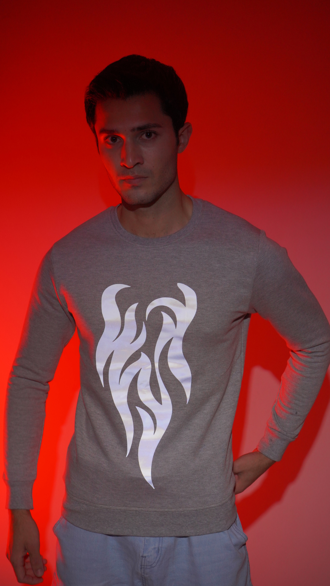 Lumenwears Fireline Reflective Sweatshirt – 250 GSM Unisex Grey Pullover