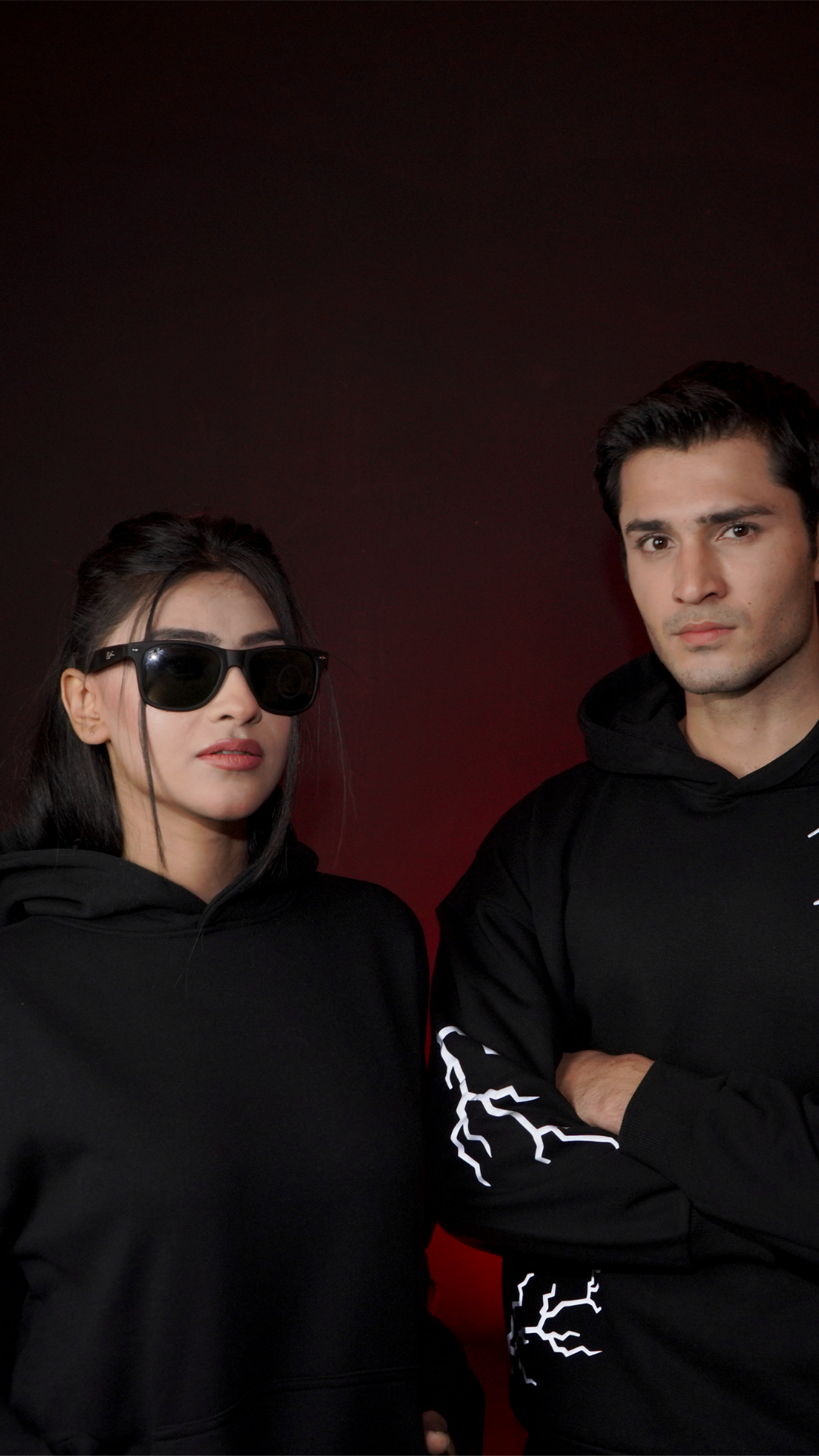 Lumenwears Reflective Butterfly Graphic Black Hoodie – Oversized Drop Shoulder | Multicolor Reflection | For Girls & Ladies