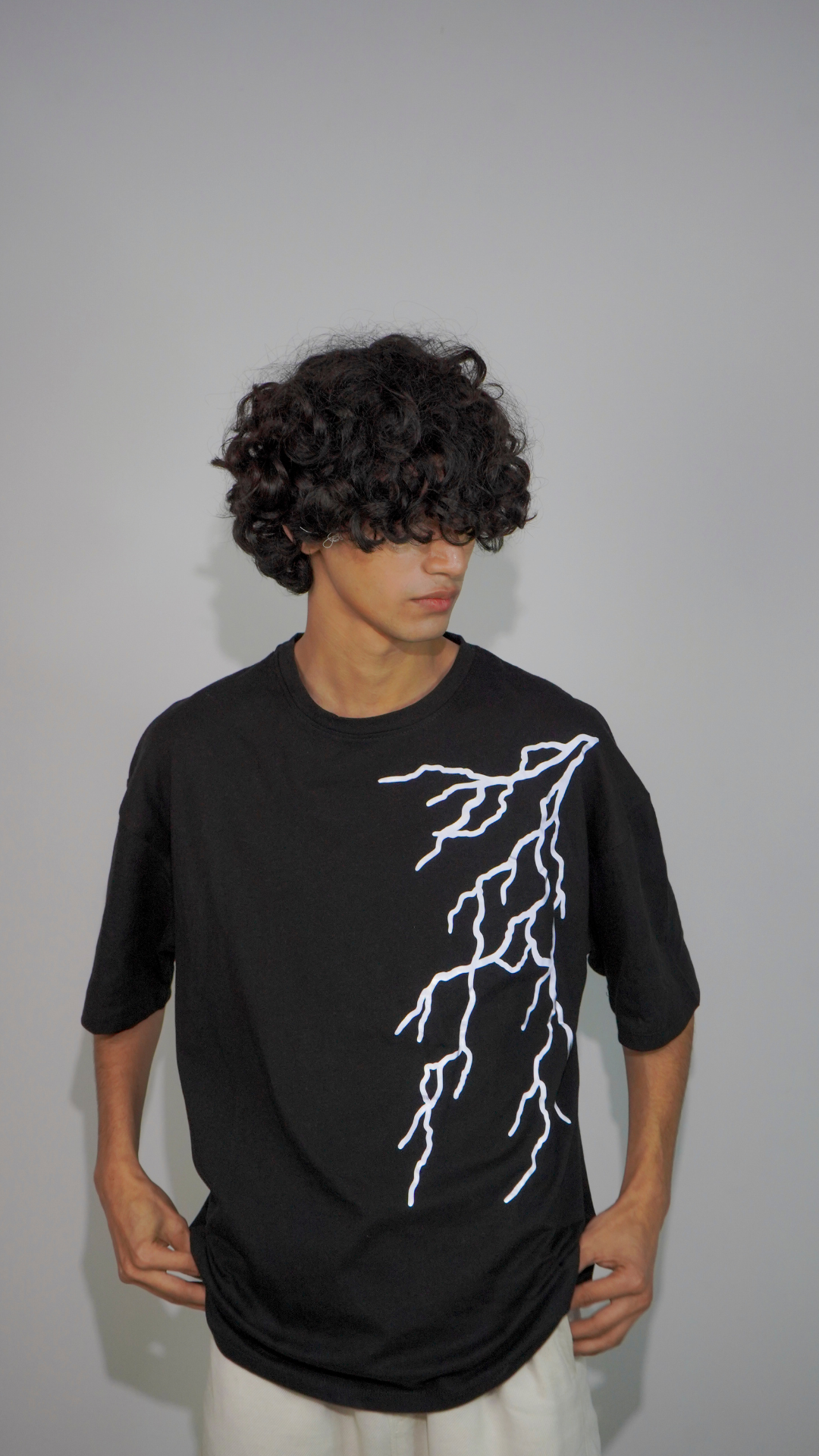 Thunderstrike – Unisex Reflective Lightning Tee | Lumenwears | Black 200 GSM Cotton