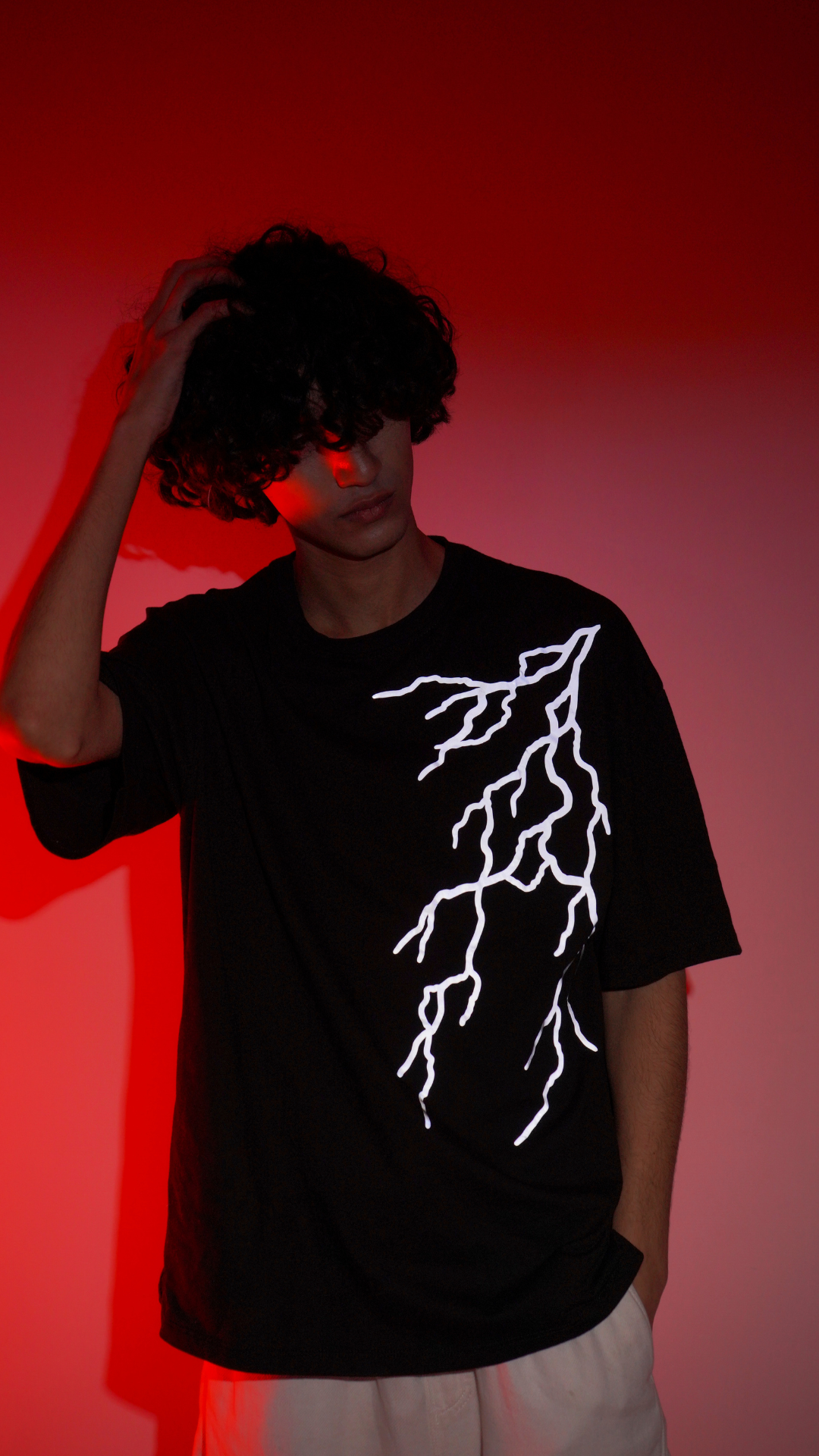 Thunderstrike – Unisex Reflective Lightning Tee | Lumenwears | Black 200 GSM Cotton
