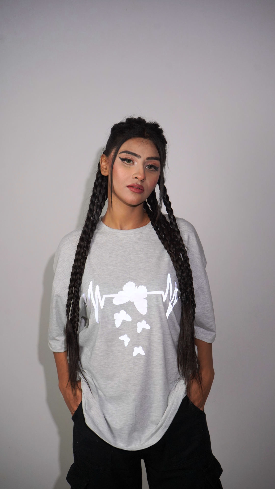 Butterfly Pulse – Reflective Oversized Cotton T-Shirt | Luminwears